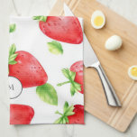 Watercolor strawberries modern summer monogrammed tea towel<br><div class="desc">Watercolor strawberries modern summer monogrammed kitchen towel.
You can add your own monogram to personalise.</div>