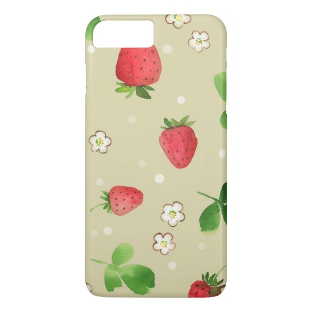 Watercolor strawberries pattern Case-Mate iPhone case (Back)
