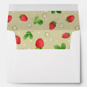 Watercolor strawberries pattern envelope