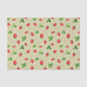 Watercolor strawberries pattern tissue paper