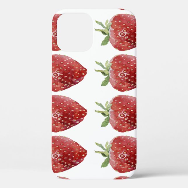 Watercolor strawberries: seamless pattern Case-Mate iPhone case (Back)