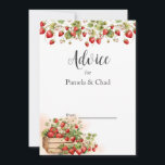 Watercolor Strawberries Wedding  Advice Card<br><div class="desc">Our Watercolor Strawberries Wedding Advice Card is a charming choice for spring or summer celebrations,  particularly those with outdoor,  garden,  or destination themes. The design features lovely strawberries in a crate,  creating a delightful and festive card that will surely excite guests for your upcoming wedding.</div>