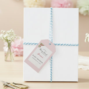 Watercolor Strawberries Whimsical Baby Shower Gift Tags