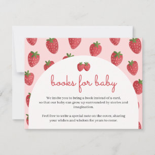 Watercolor Strawberry Books for Baby Card