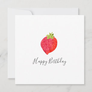 Watercolor Strawberry  Card