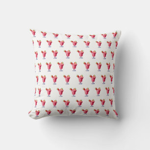 Watercolor Strawberry Cocktail Drink Cushion
