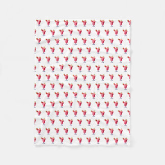 Watercolor Strawberry Cocktail Drink Fleece Blanket