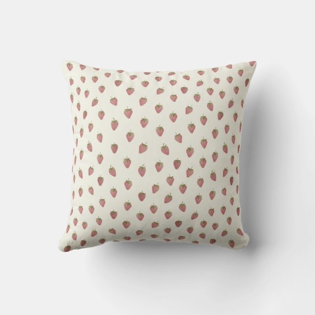 Watercolor Strawberry Cushion (Back)