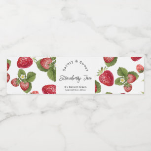 Watercolor Strawberry Jam Wrap-around Label