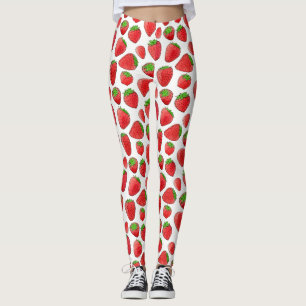 Watercolor Strawberry Leggings