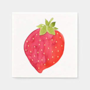 Watercolor Strawberry Napkin