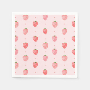 Watercolor Strawberry Napkins   Strawberry Napkins