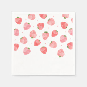 Watercolor Strawberry Napkins   Strawberry Napkins