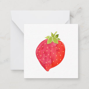 Watercolor Strawberry Note Card