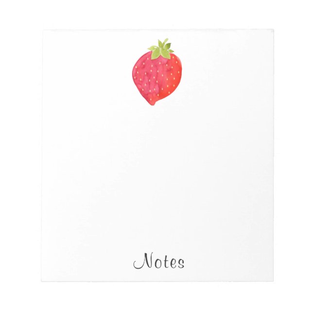 Watercolor Strawberry Notepad (Front)