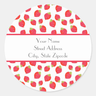 'Watercolor Strawberry Pattern'  Labels