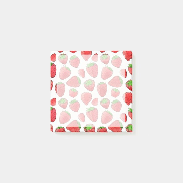 Watercolor Strawberry Post-it Notes (Front)