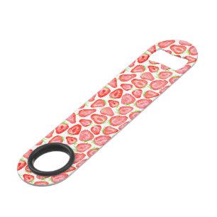 Watercolor strawberry slices pattern