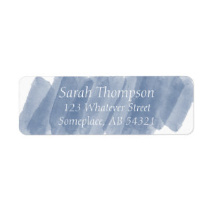 Watercolor Streaks Navy Blue Return Address Label