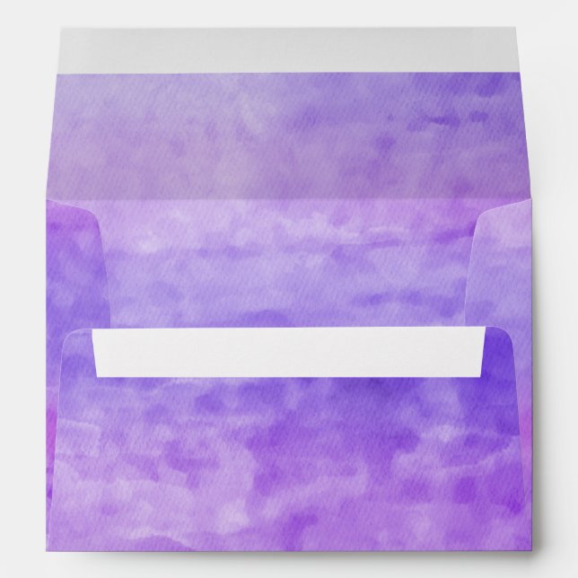 Watercolor Streaks Purple Envelopes (Back (Bottom))