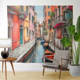 Watercolor Street in Venice  Tapestry