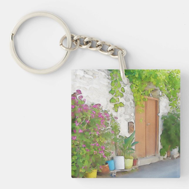 Watercolor street view key ring (Front)