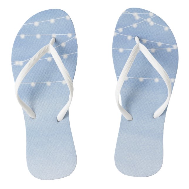 Watercolor String Lights Flip Flops (Footbed)