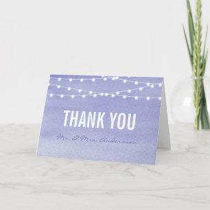 Watercolor String Lights Thank You Card