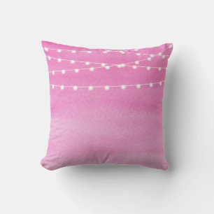 Watercolor String Lights Throw Pillow