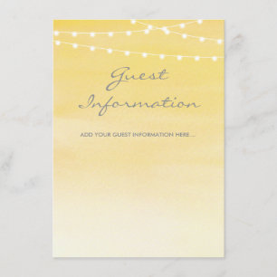 Watercolor String Lights Wedding Enclosure Card