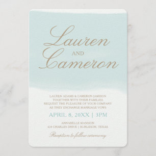 Watercolor Strip Invitation   Beach Turquoise