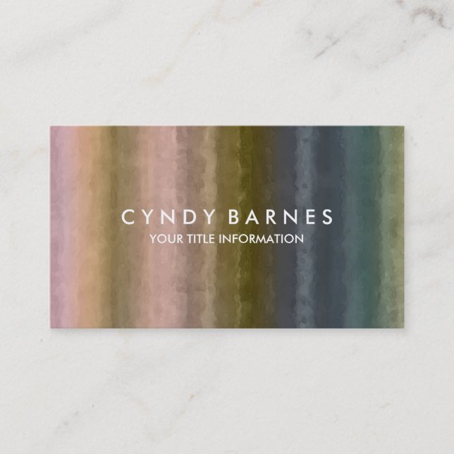 Watercolor Stripe Business Card (Front)