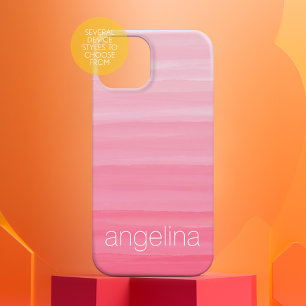Watercolor Striped Pattern with Custom Name