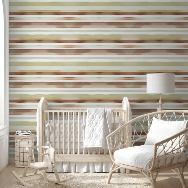 Watercolor Striped Wallpaper (Kids)