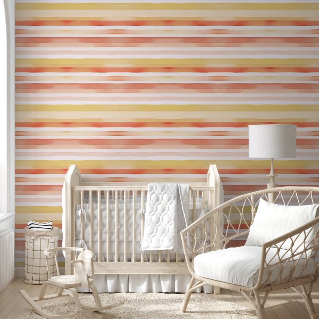 Watercolor Striped Wallpaper (Kids)