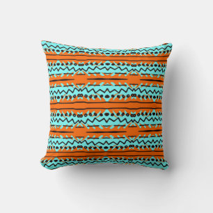 Watercolor stripes, bright colorful pattern. cushion