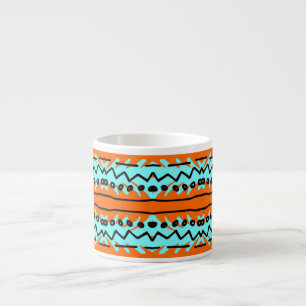 Watercolor stripes, bright colorful pattern. espresso cup