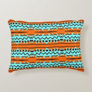 Watercolor stripes, bright colourful pattern. decorative cushion