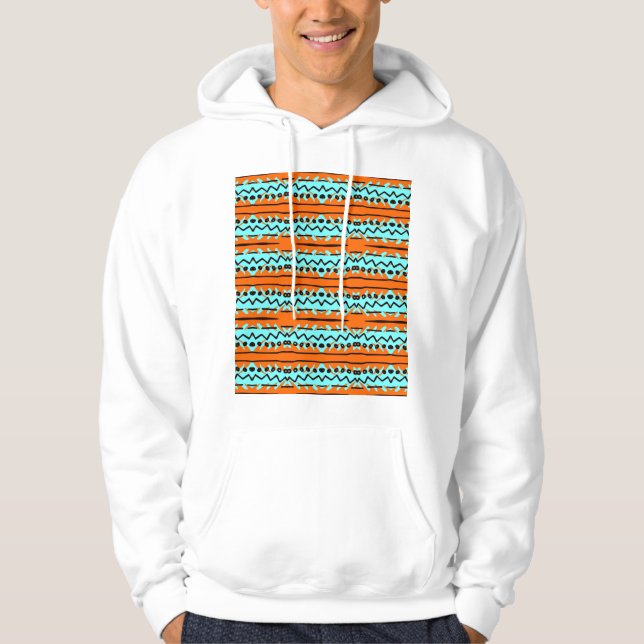 Watercolor stripes, bright colourful pattern. hoodie (Front)