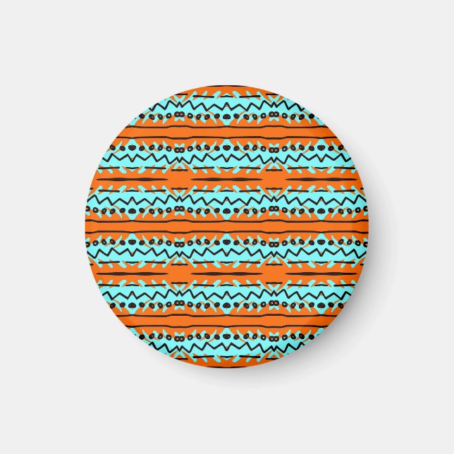Watercolor stripes, bright colourful pattern. magnet (Front)