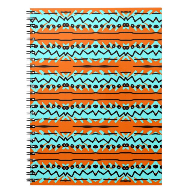 Watercolor stripes, bright colourful pattern. notebook (Front)