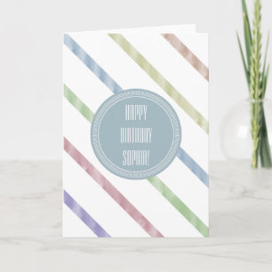 Watercolor Stripes Card