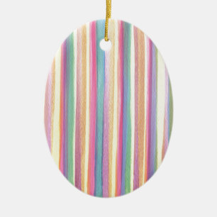 Watercolor Stripes Ceramic Tree Decoration