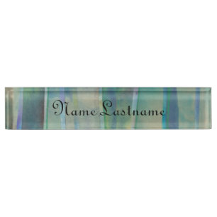 Watercolor Stripes Desk Nameplate