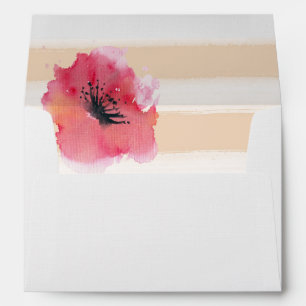 Watercolor Stripes Floral Envelope
