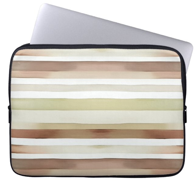 Watercolor Stripes Laptop Sleeve (Front)
