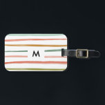 Watercolor Stripes Monogram Luggage Tag<br><div class="desc">Customise your monogram with one or two initials.</div>