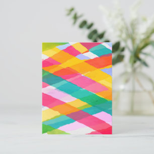 Watercolor stripes motifs 1 postcard