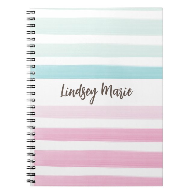 Watercolor Stripes Notebook (Front)