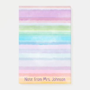 Watercolor Stripes Personalise Notes